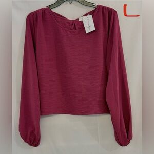 Wildflowers Magenta Long Sleeve Blouse